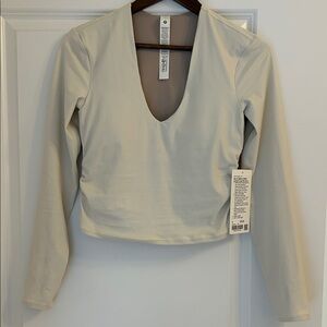 Lululemon Athletica Cream Long Sleeve Top